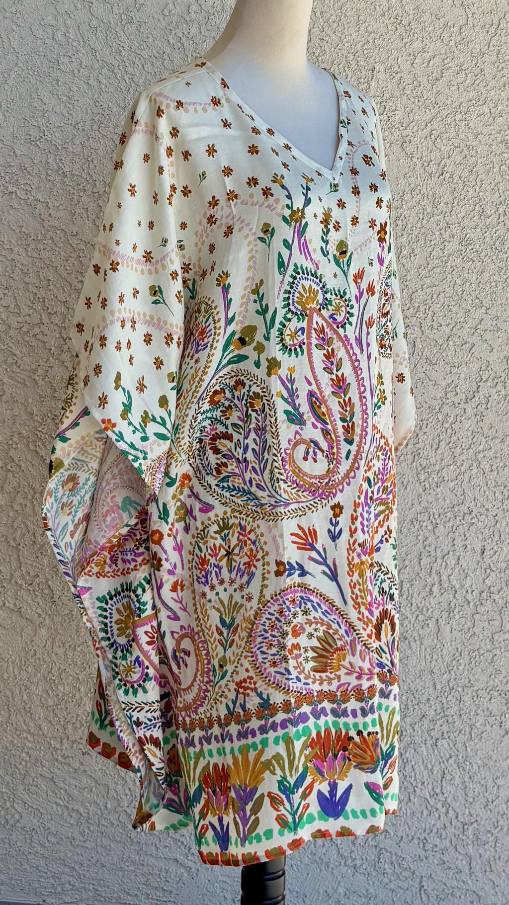 Casual AnyWear Dress, Pink, Orange and Green Rayon Fabric,  Cruise Resort Wear