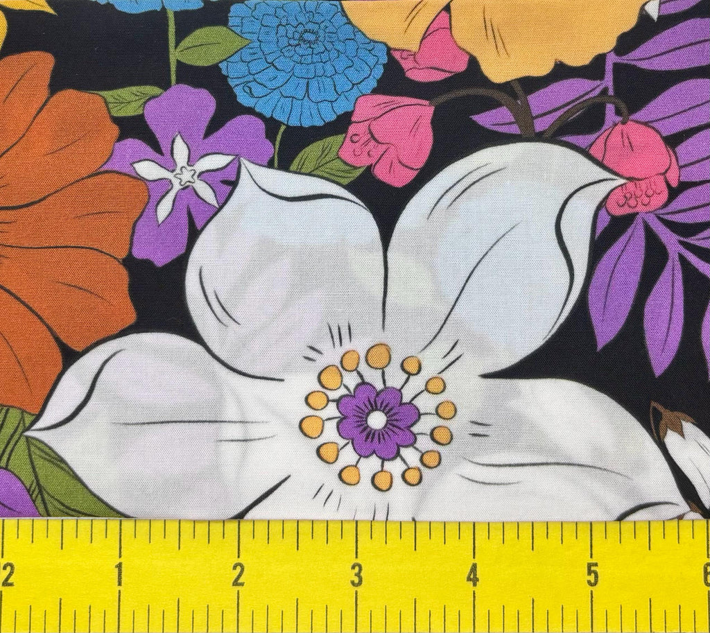 Colorful Floral Print Rayon Scarf or Sash