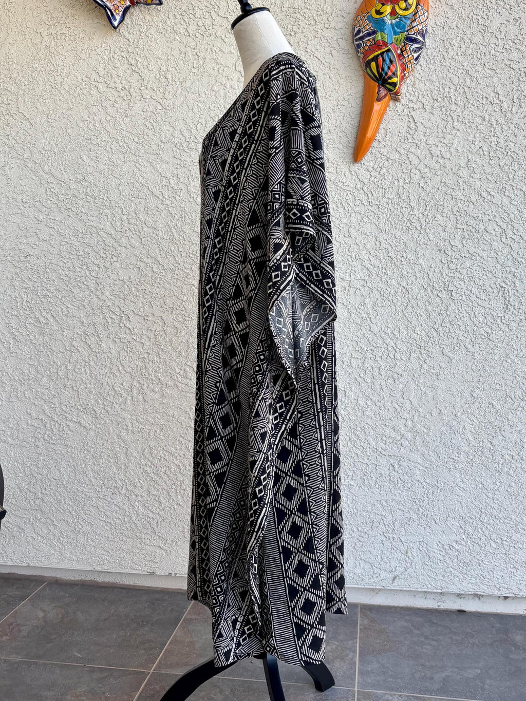Versatile AnyWear Dress, Black and Tan Rayon Fabric, Cruise and Resort Wear