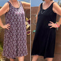 Reversible Purple & Black Rayon Dress, Sleeveless A-Line Resort and Cruise Wear