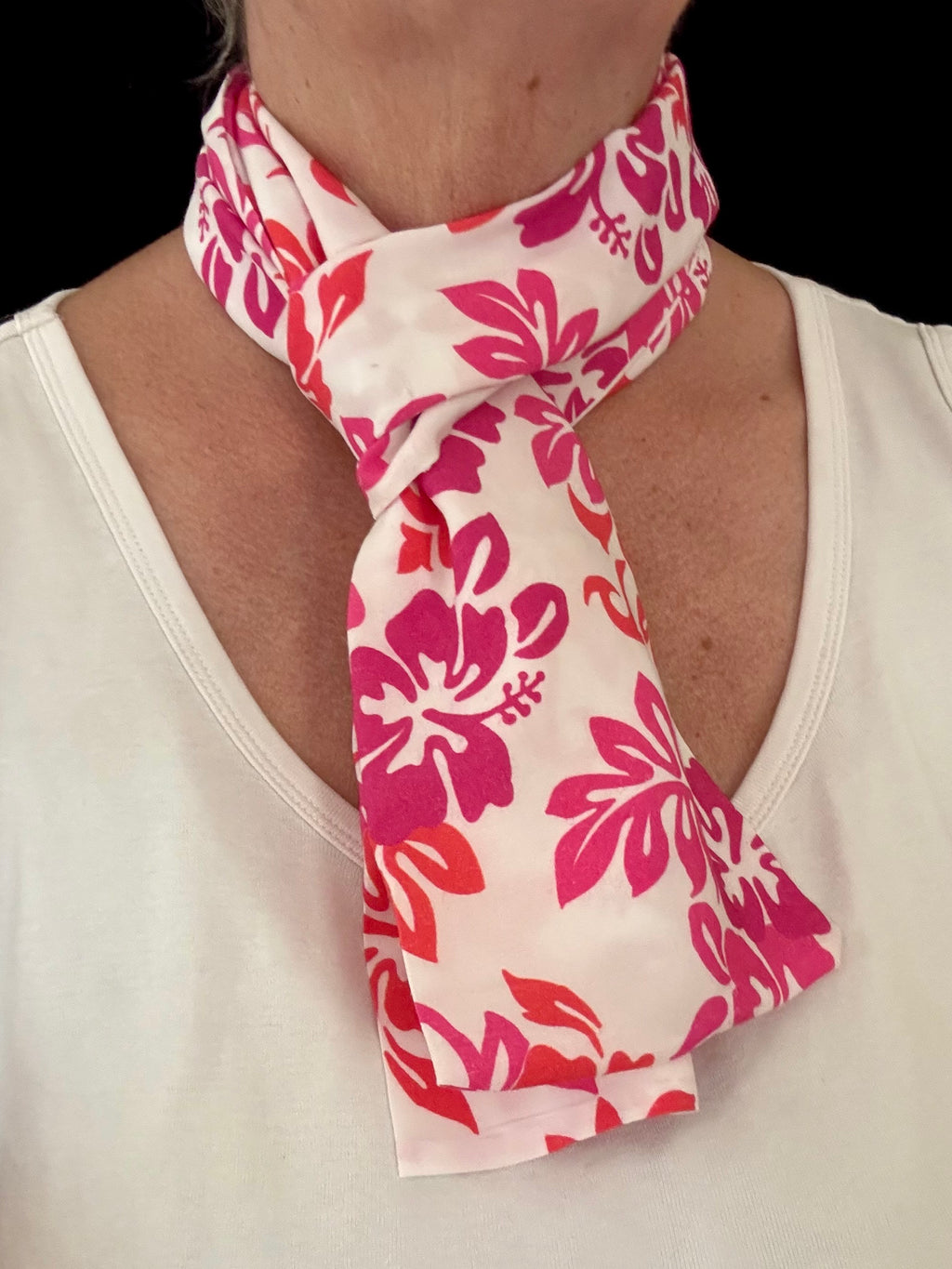 Colorful Floral Print Rayon Scarf or Sash