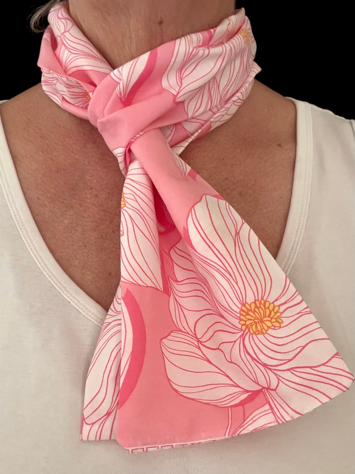 Colorful Floral Print Rayon Scarf or Sash