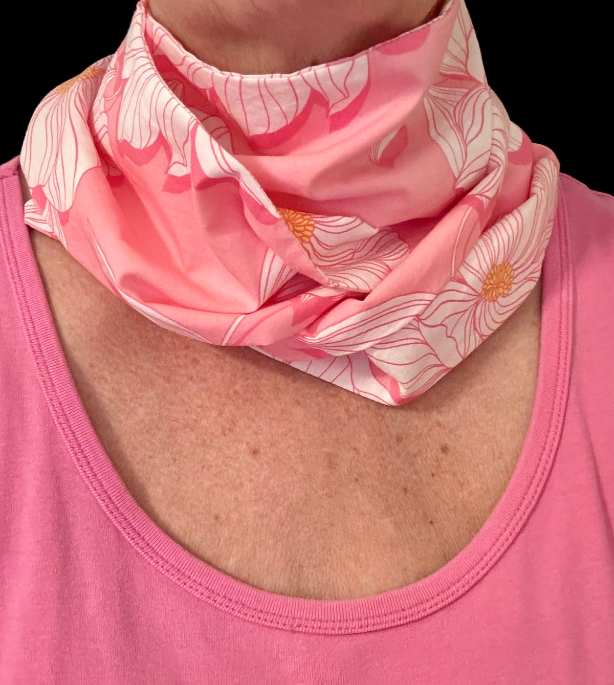 Colorful Floral Print Rayon Scarf or Sash