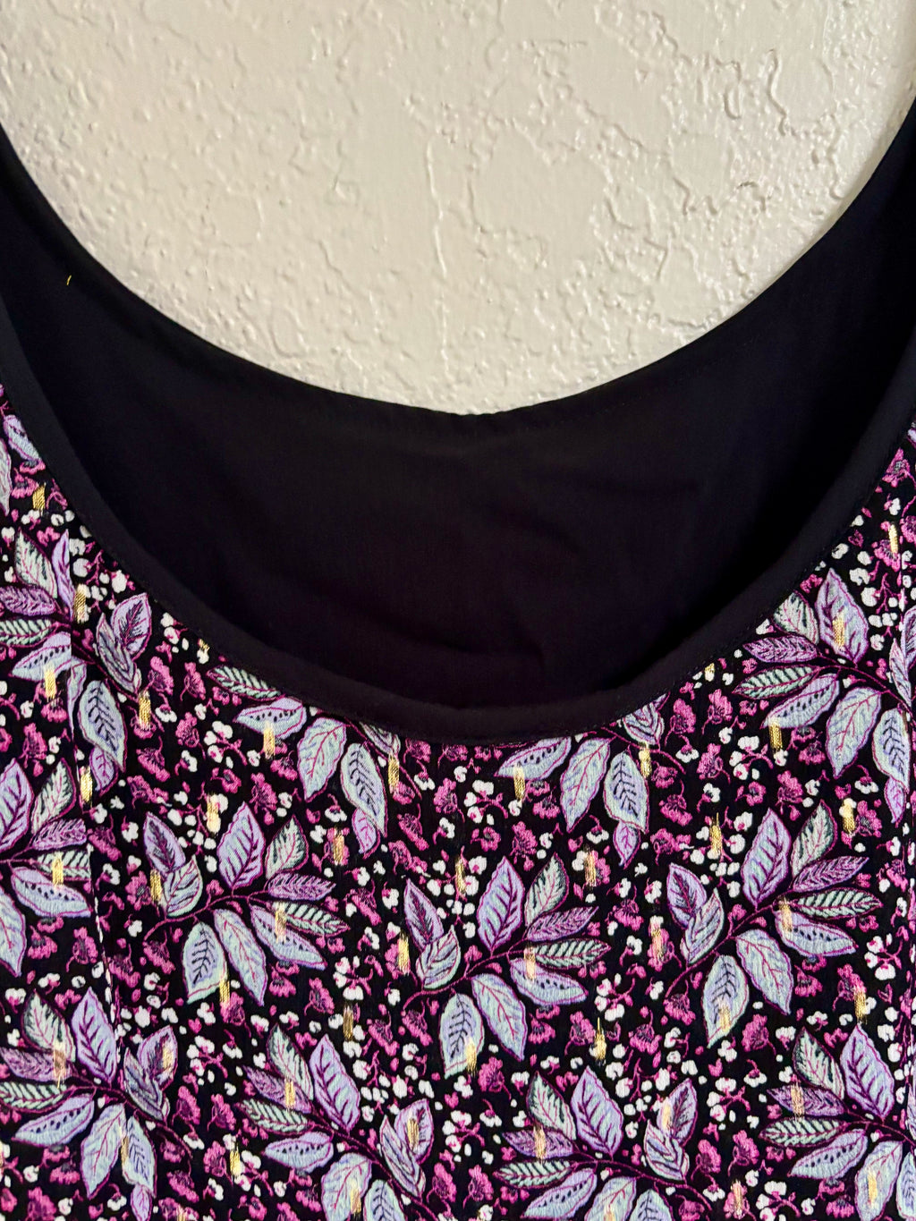 Reversible Purple & Black Rayon Dress, Sleeveless A-Line Resort and Cruise Wear