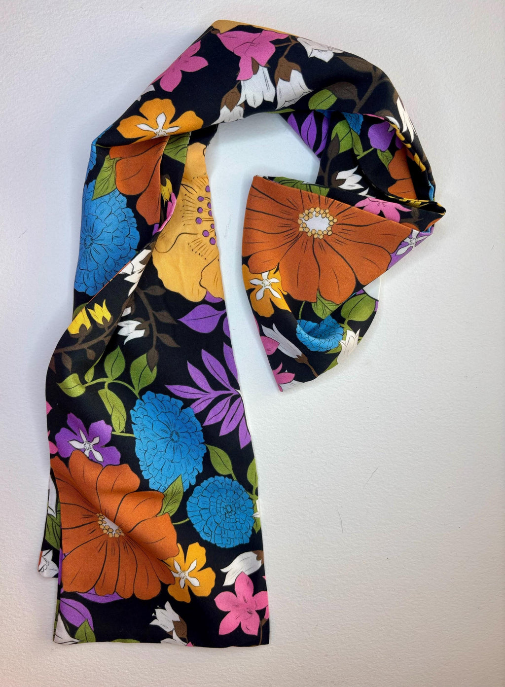 Colorful Floral Print Rayon Scarf or Sash