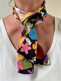 Colorful Floral Print Rayon Scarf or Sash