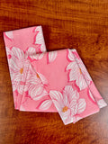 Pink Bold Floral Print Rayon Scarf or Sash