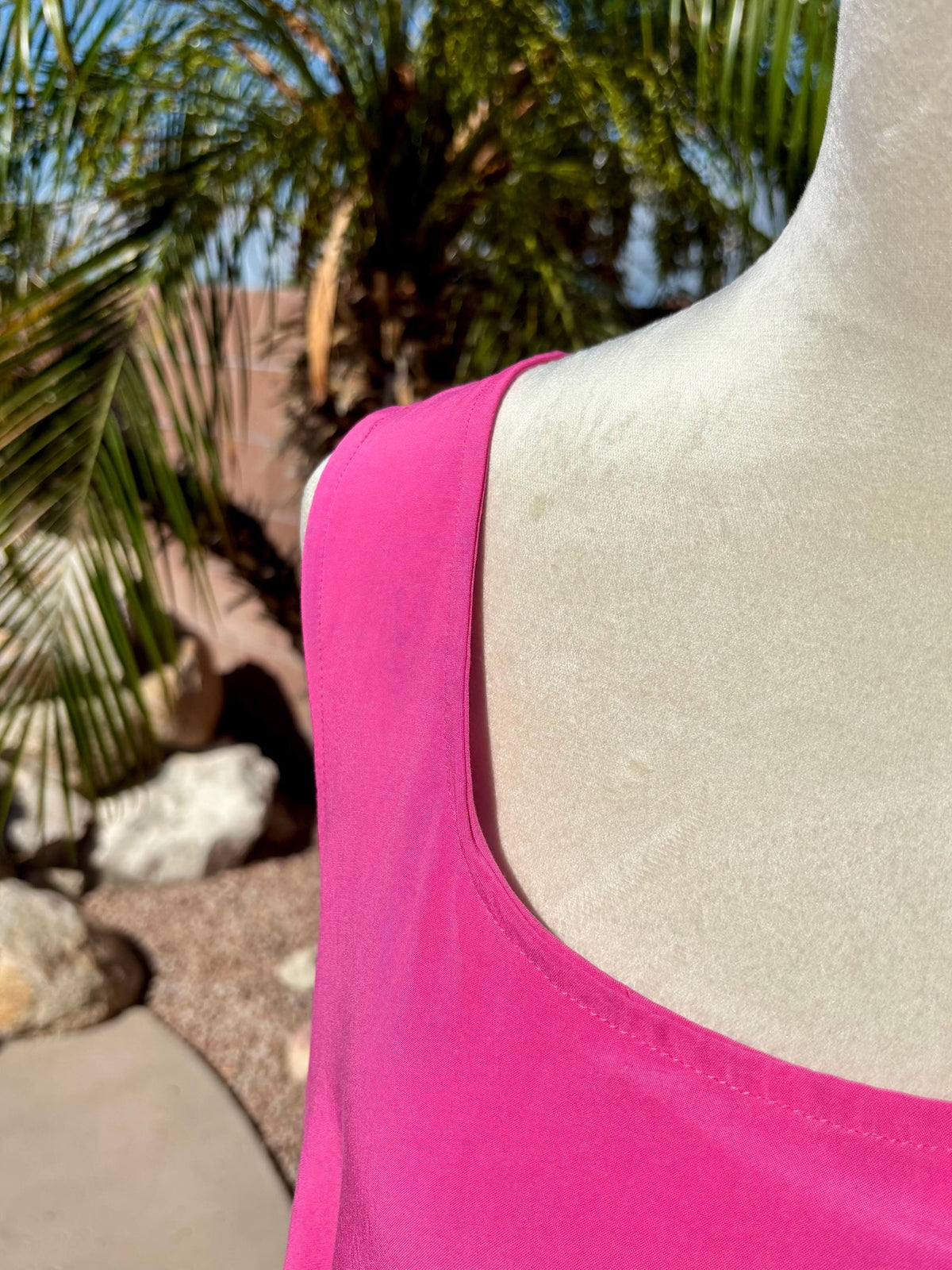 Reversible Floral Pink Rayon Flip Dress, Sleeveless A-Line Resort and Cruise Wear