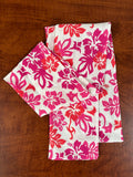 Pink Hawaiian Floral Print Rayon Scarf or Sash