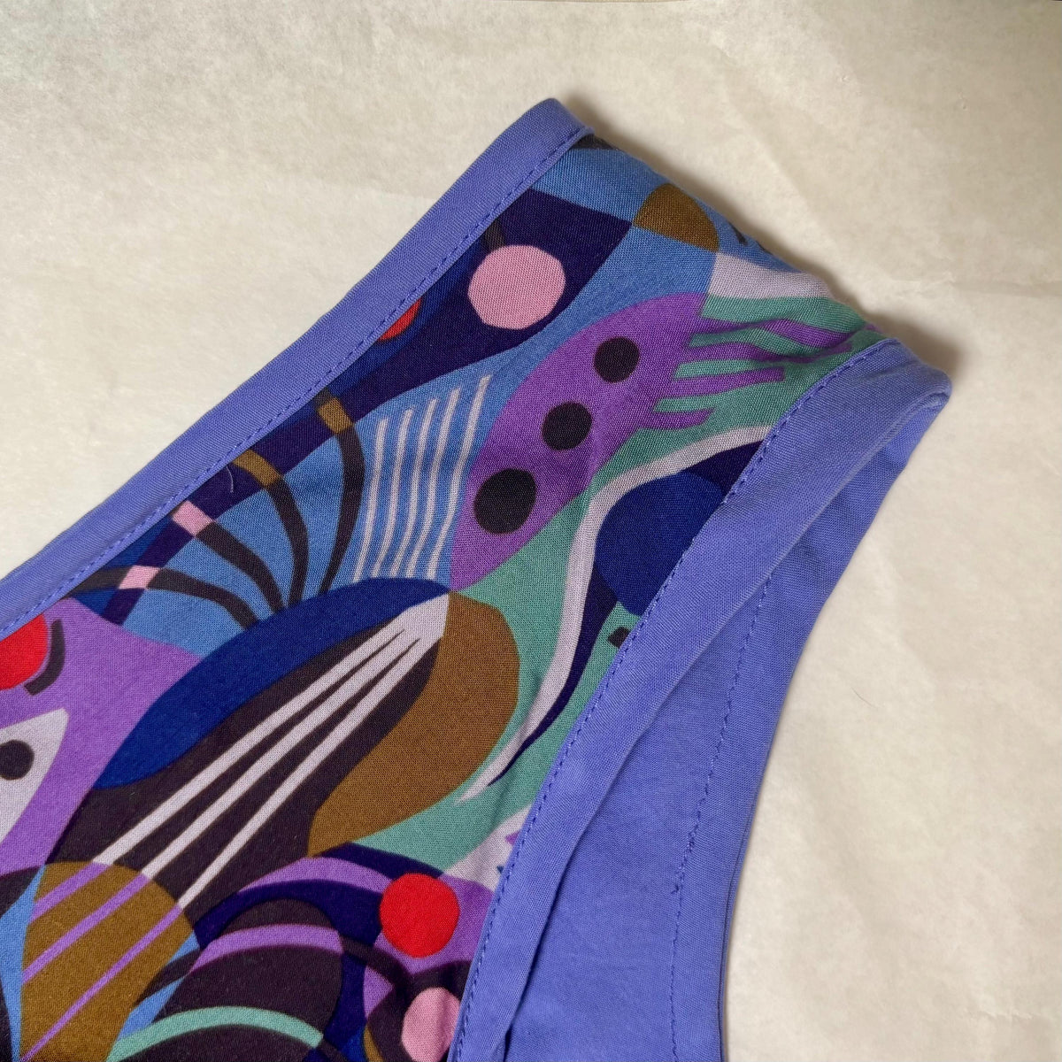 Hand Made Purple Rayon Dress, Reversible Shift,  Sleeveless Casual Cruise and Resort Dress
